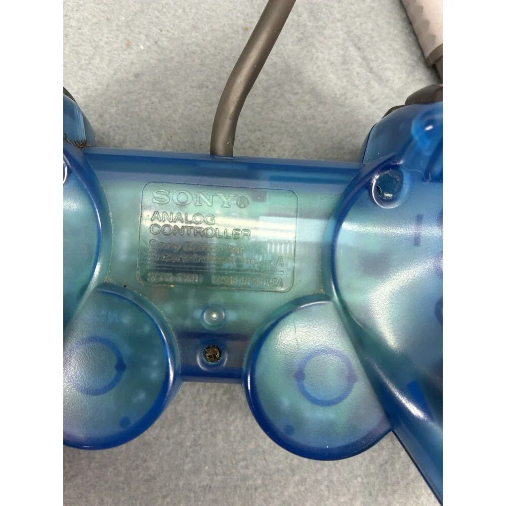 Sony Playstation 1 PS1 Controller OEM SCPH-1200 Clear Blue Dual Shock